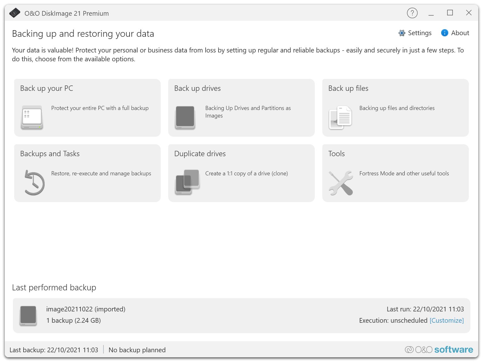 O&O DiskImage Premium