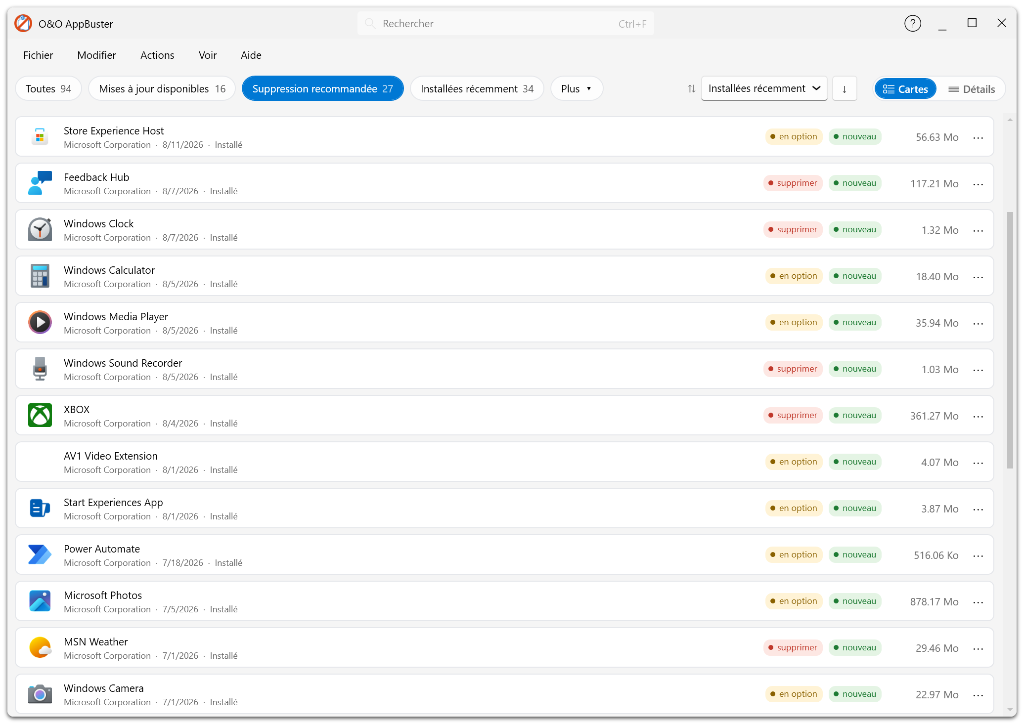 Smart View Suppression recommandée