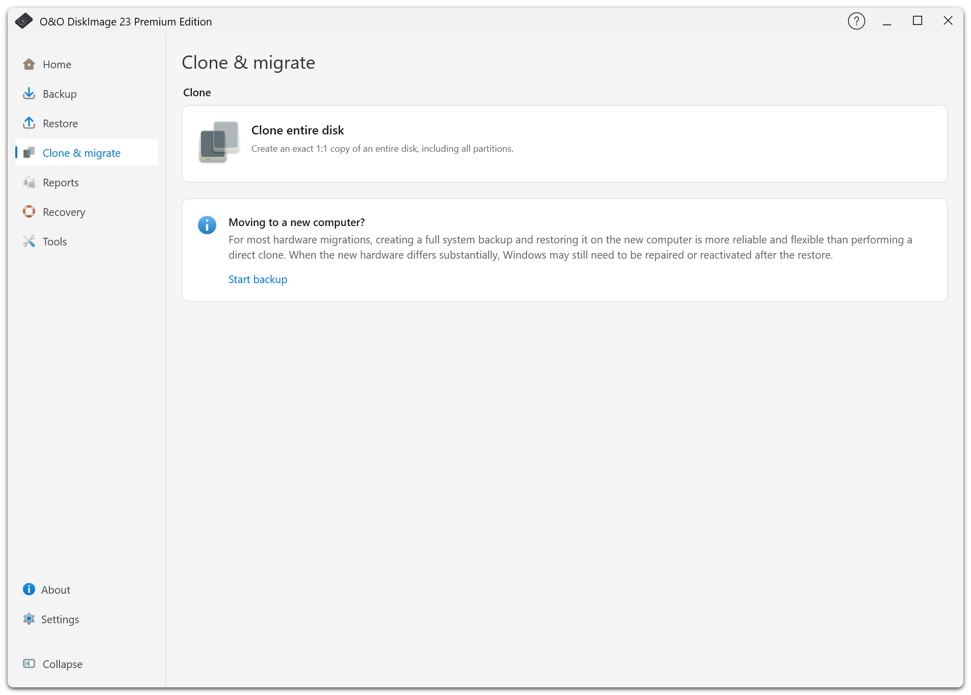 Clone and migrate provides the entry point for copying a disk directly.