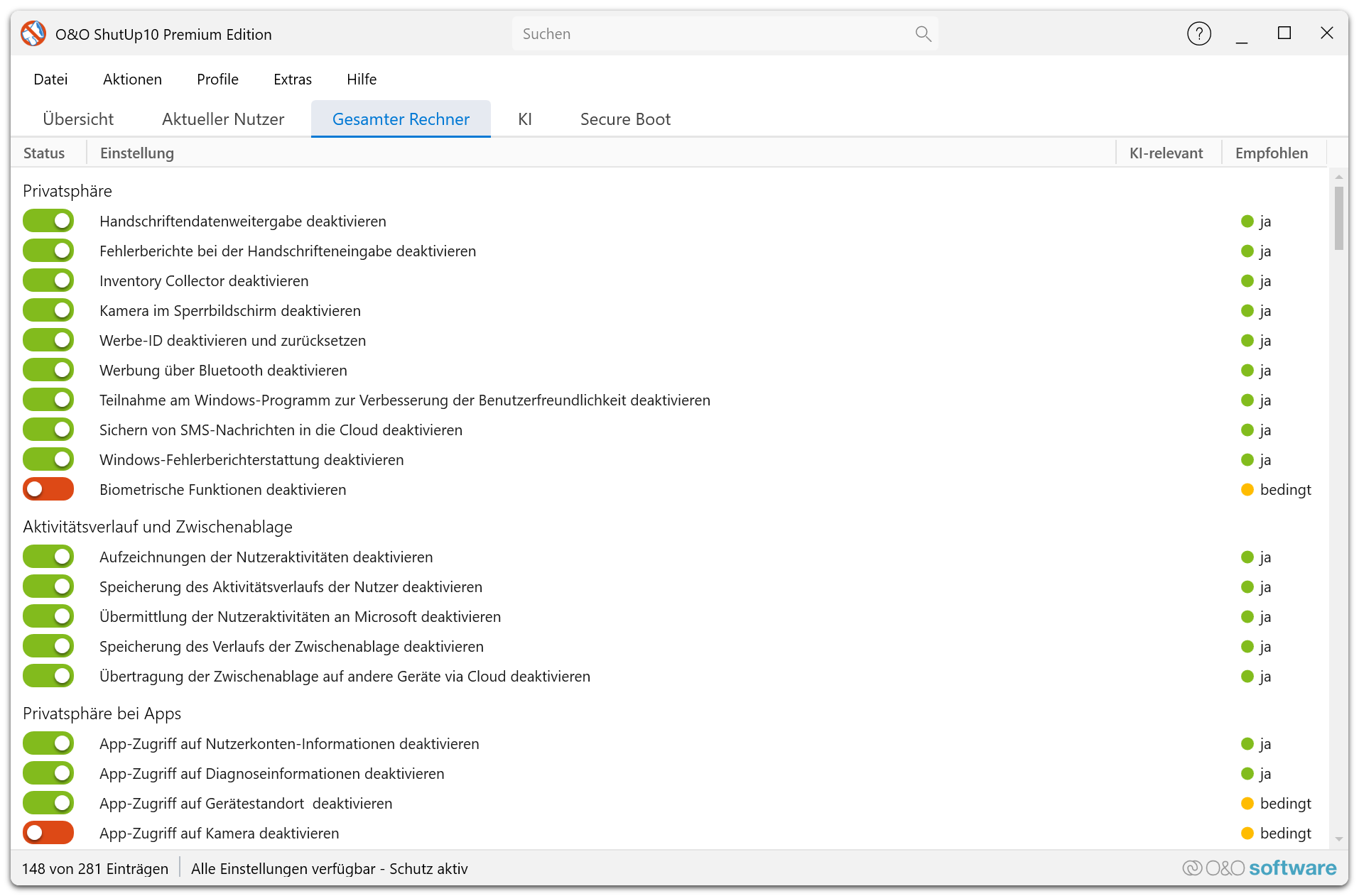 Autostart konfiguriert für alle Benutzer auf dem lokalen Computer — erfordert erhöhte Dienstberechtigungen