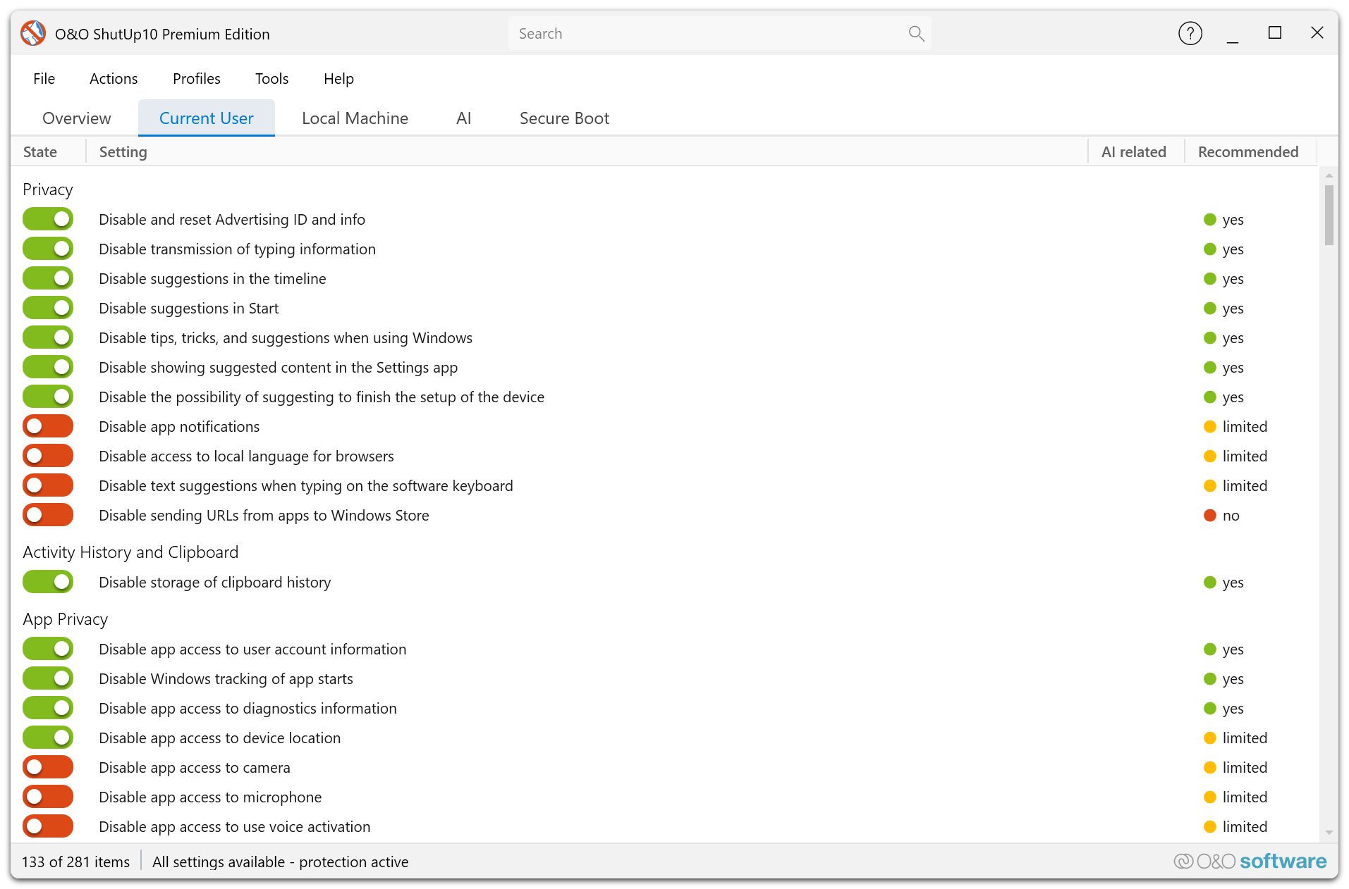 Settings Dialog β Autostart tab demonstrating the current user and all users startup configuration in the Premium client
